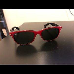 Authentic New Wayfarer Ray Bans in Red